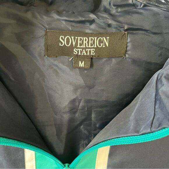 Sovereign State Drawstring Hooded Windbreaker Size Medium - Picture 5 of 12